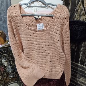 Roxy NWT Med oversized Sweater peach colored